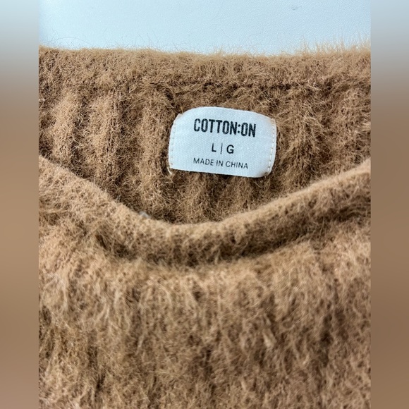 Cotton: On Brown Soft Fuzzy Cropped Tank Top Size Large 100% Recycled Plastic - Picture 3 of 3